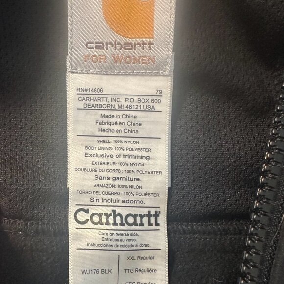 🔥 Carhartt Women’s Soft Shell Jacket – Black – Size XXL Regular (WJ176 BLK) - Picture 2 of 4